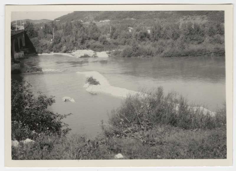 Fiume Isonzo, Gorizia. Panorama. Scorcio ponte IX agosto